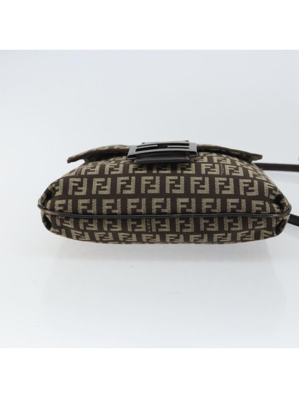 Authentic FENDI Zucchino Canvas Mamma Baguette Shoulder Bag Brown Silver - Picture 16 of 16